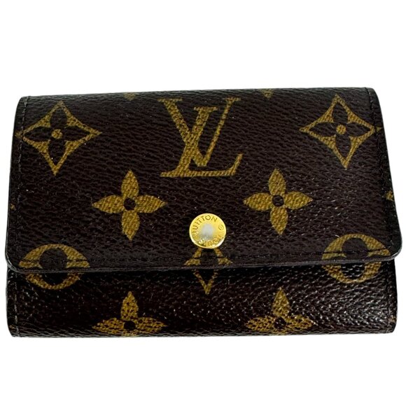 LOUIS VUITTON Brown Canvas Monogram Key Holder 6 Rings Made in France - Picture 1 of 14